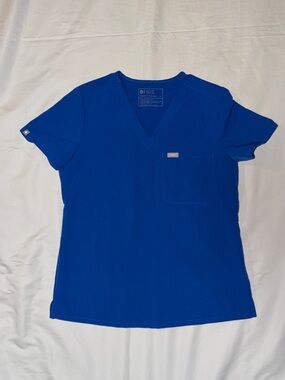 FIGS Catarina Women's Scrub Top in Royal Blue size small